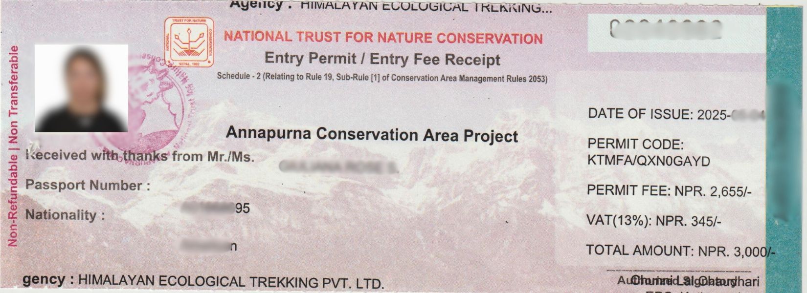 Annapurna Circuit Trek Permit ACAP Permit ACT Permit